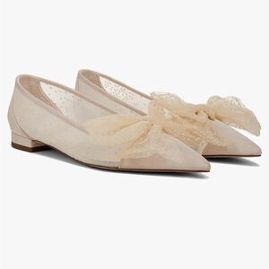 Circus NY by Sam Edelman Darcey Elegant Cream Bow Flats Size 6.5